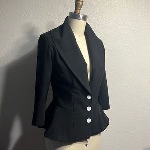 Vintage Tatyana black 30s/40s style peplum jacket